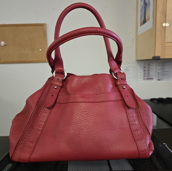 Cole Haan Pebbled Red Leather Satchel - Picture 1 of 11